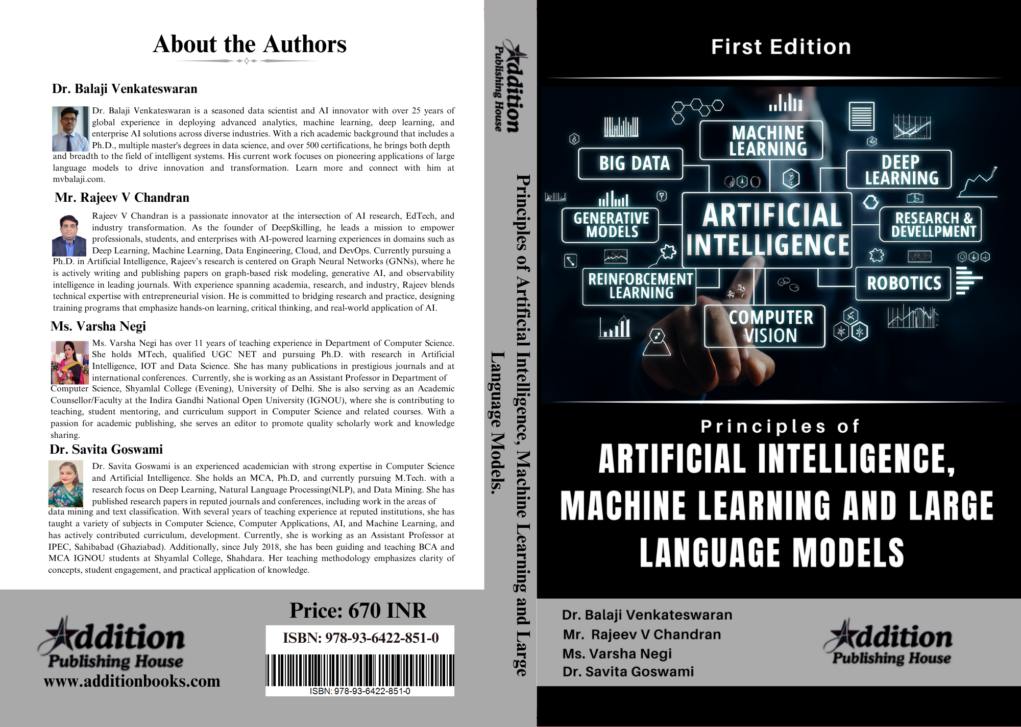 Principles of Artificial Intelligence, Machine Learning and Large Language Models.